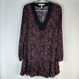 BCBG Pink Floral Ruffle Mini Dress